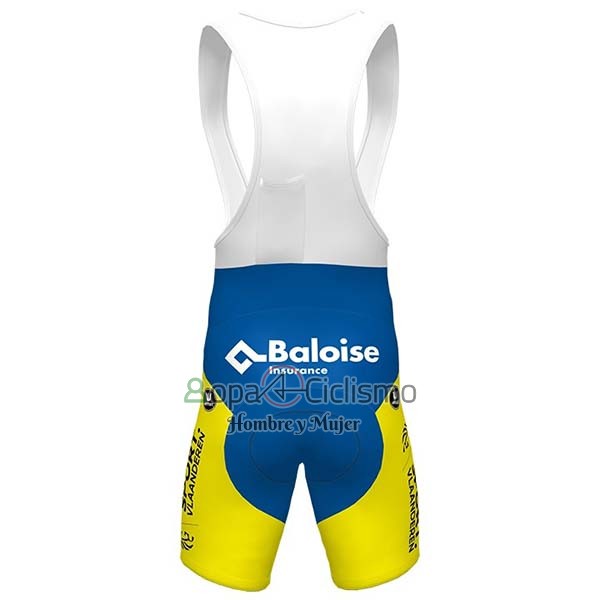 Sport Vlaanderen-Baloise Ropa Ciclismo Culotte Corto 2020 Hombre Mangas Cortas Blanco AMarillo Azul